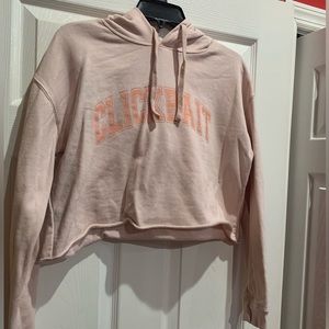 Clickbait Crop Top Sweatshirt with Hood